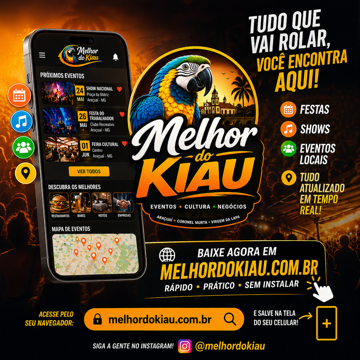 Flyer Melhor do Kiau — Sua cidade na palma da mão